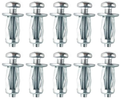 Sheetrock - 10 fissaggi in cartongesso M4 x 20, per cavità in metallo, robusti tasselli a parete cava, viti di espansione per cartongesso, fissaggio a parete