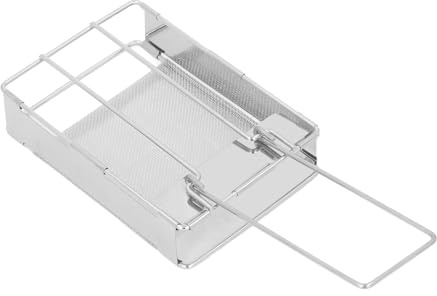 Cyrank Portable Folding Camp Stove Toaster Stainless Steel Camping Toaster Rack Holder 1 Slice Barbeque Bread Clip Toast Rack Bread Toaster Folding Grill for Stove Outdoor Picnics Camping