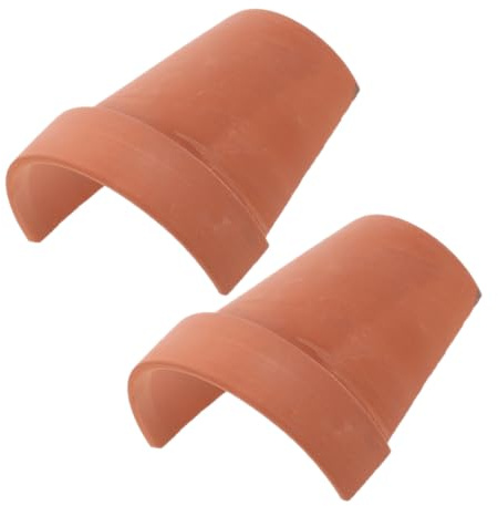 Milisten 2 Pièces Trou de cachette de Tortue Accessoires de Tortue Quai des s Terrarium de Geckos abri pour abri Rampe de Reptile créative Habitat des Serpents Argile