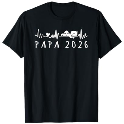 Futur Papa 2026 Battement de Cœur Annonce Grossesse T-Shirt