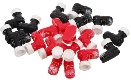 BESPORTBLE 20pcs Miniature Santa Claus Boots Authentic Tiny Festival Dollhouse Shoes for Christmas Decorations DIY Craft Ornaments Holiday Props and Creative Seasonal Displays