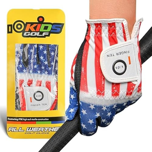 XJBTBA Golfhandschuhe für die Linke und rechte Hand, 1 Packung, Golfhandschuh, bunt, atmungsaktives Netzgewebe, extra Grip für Junge Junior-Golfer in den Größen SML XL