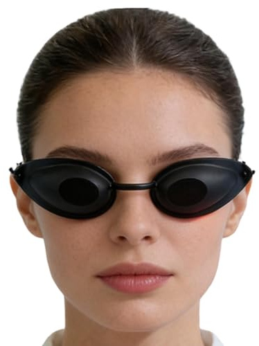 Tanningsglasögon, UV-blockerande skyddsglasögon, 5,98 x 1,38 tum, rött skönhetsglasögon med komfortpassform, skyddande glasögon, ljusvårdsglasögon med modern stil, UV-ögonskydd för daglig