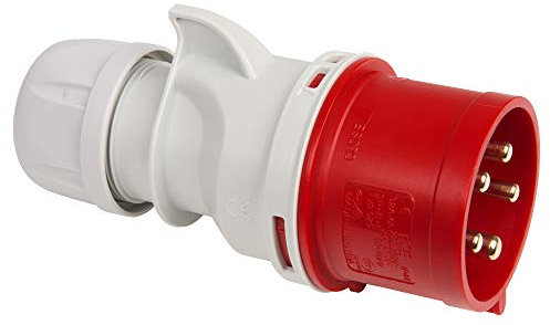 Kopp 176000008 CEE Stecker, 5-polig, 32 A, 400 V, rot
