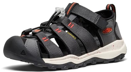 KEEN Unisex-Child Newport Neo H2 Closed Toe Water Sandals, Magnet/Spicy Orange, 5