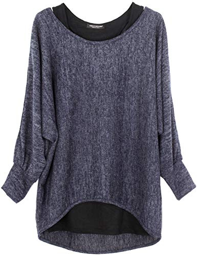 Emma & Giovanni - tröja i stora storlekar (2 stycken) – Made in Italy – dam, blå, L/XL