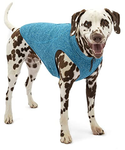 Kurgo Core Hunde-Pullover, Leichtes Fleece, Mit 2-Wege-Reißverschluss, Mit Hundegeschirr kompatibel, Größe XL, Blau