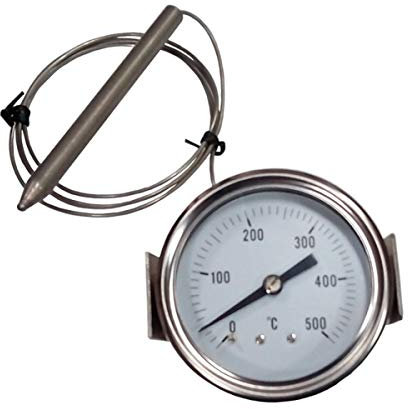 PIROMETRO/termometro 0-500° - Ø60mm. per FORNI PIZZA, BBQ,FORNI a LEGNA, etc.