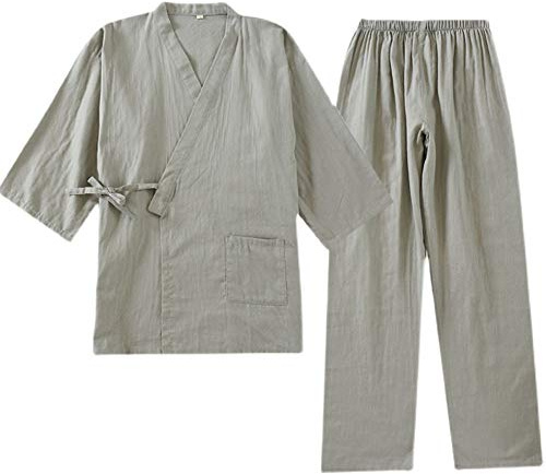 un-brand Traje de Pijama Antiguo de algodón Hanfu de Kimono japonés para Hombre, Ropa Zen de Talla Grande, Ropa taoísta (Talla M, Z)
