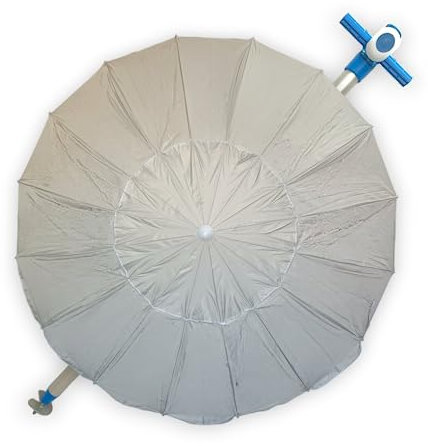 Parasol 200 cm 16 baleines en fibre de verre, tissu polyester avec protection solaire UPF50+ (bloque 99% des rayons UV), parasol de plage/jardin en aluminium de 2 m de diamètre.