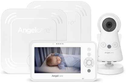 Angelcare® AC25-SP - Monitoreo de bebé 3 en 1 vídeo, audio + movimiento con dos alfombrillas de sensor inalámbrico