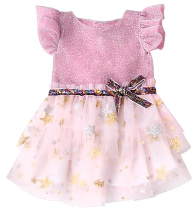 NIXNUT Doll Clothes Princess Gauzy Dress with Bow Belt Summer Clothing for American Girl Doll 18-inch