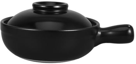 Garneck Pentola in Terracotta Con Coperchio 900 Ml Pentola in Terracotta Per Fornello Casseruola in Ceramica Per Cucina Cinese Facile Da Pulire