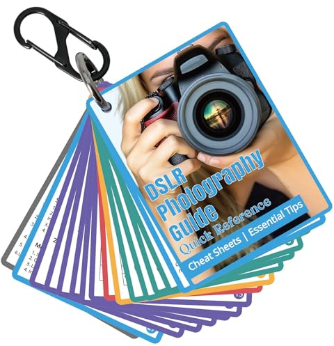 OCQOTAT Photography Cheat Sheet for DSLR Camera Accessories for Canon Nikon Sony,Quick Reference Cards Photographers Book for Beginners,Settings,Exposure, Modes,Composition,Lighting, etc.4×3 Inch