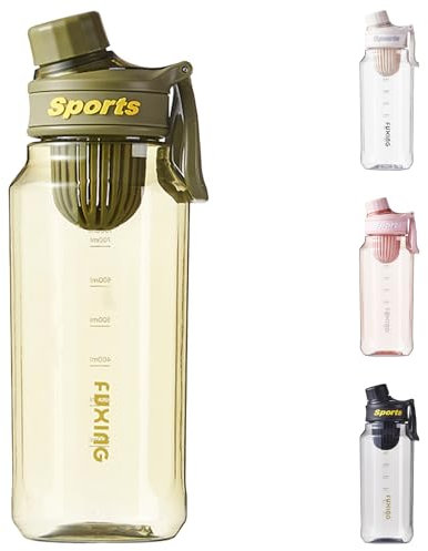 Greyoe 1 Stück Sport Protein Shaker Wasserflasche, Hochwertiger Protein Shaker PC+PP, für Fitness Herren und Damen Sport Outdoor und täglichen Gebrauch (green 750ml)