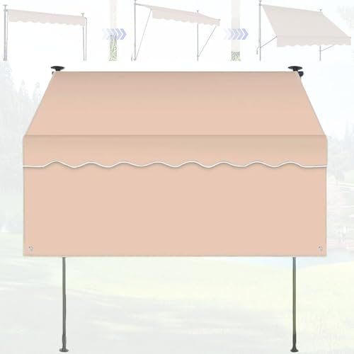 GJXWD Toldo Manual Retráctil 300/250/200cm con Manivela de Aluminio de Pared O Techo Regulable En Inclinación con Protección Solar para Jardín Terraza ExteriorYellow,3.0m×1.2m
