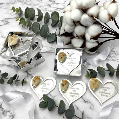 Bomboniere matrimonio, bomboniere battesimo,60 pezzi argento acrilico Magnete da Frigorifero comunione cresima compleanno