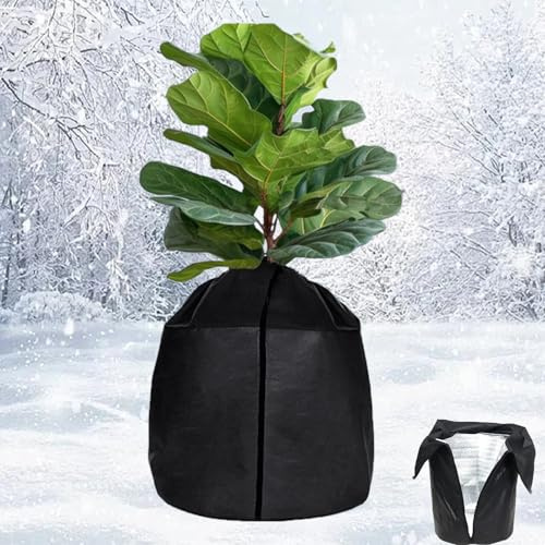Funda para Plantas,45x55cm Protector de Invierno para Plantas,Saco Cubre Plantas,Capucha Protectora Antiheladas con Cremallera y Cordón,Impermeable,Anticongelante,Reutilizable para Arbustos en Maceta