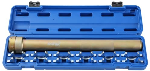 KATSU Tools 13-delar inre styrstagsavtagningsverktygssats, med 1/2 tums drivverktyg och 12 x tum & metriska kråkfotsadaptrar (1-3/16 till 42 mm) – för bilar, lastbilar, SUV:ar, modell 450742