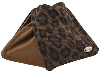 Elegante clip de pelo de leopardo, diseño triangular, con funda de tela suave, color marrón y negro, accesorio para el pelo para mujer para cabeza plana