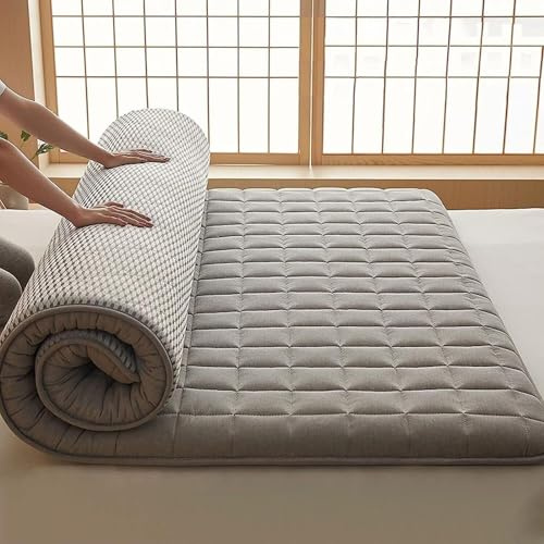 Japansk futon täcke platsbesparande säng quiltad madrass enkel dubbel king size hopfällbara bärbara sängkläder (BB 90 x 200 cm)