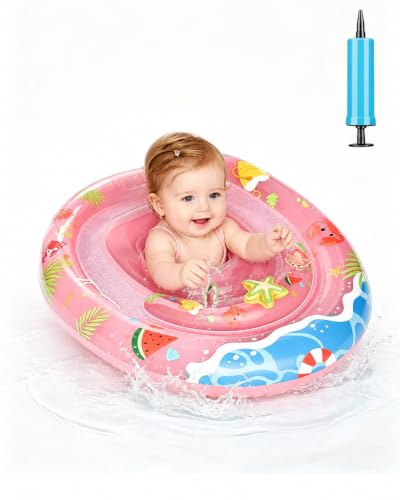 Flotador Bebé Piscina con Asiento Ajustable, Doble Anillo, 6-36 Meses