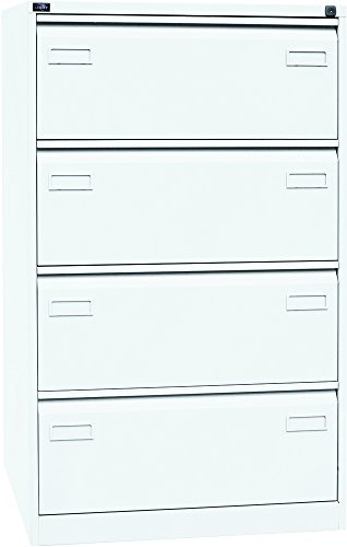 BISLEY Light - Armario para archivador Colgante (Doble Capa, DIN A4, 4 cajones, Metal, 696 Color Blanco, 62,2 x 80 x 132,1 cm)
