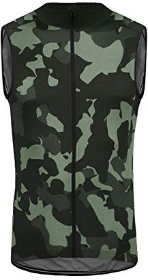 UGLY FROG Winter Vlies Männer ärmel Radtrikot Triathlon Vest Radtrikot Triathlon Fahrradtrikot Funktions- Leichte Wind Weste – Radweste - Reflektierend