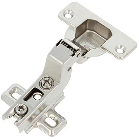 Amig - Pack de 2 Bisagras de Cazoleta - Superacodada - Montaje de Puertas de Muebles y Armarios de Cocina - Ø35 mm - Acero Niquelado - Apertura 110° - Plateado
