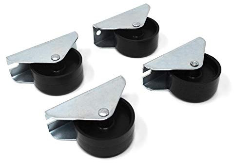 Design61 4x Kastenbockrolle Möbelrolle 40 x 17,5mm - Schwarz, Nylon, 20 kg Tragfähigkeit, Plattenmontage, Box-fitting Design