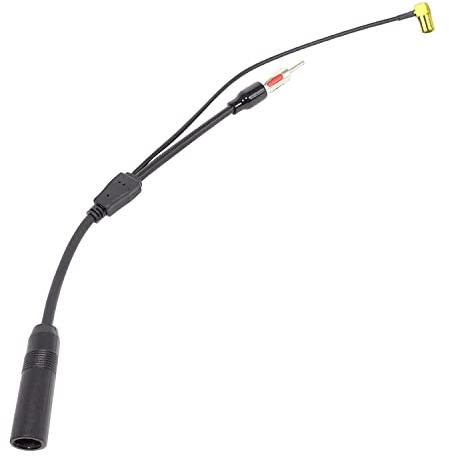 H76S DAB antenndelare adapter – SMB till DIN kontakt, 40 cm, för bilradio, kompatibel med JVC, Kenwood, Sony, Alpine – aktiv AM/FM/DAB antennsplitter