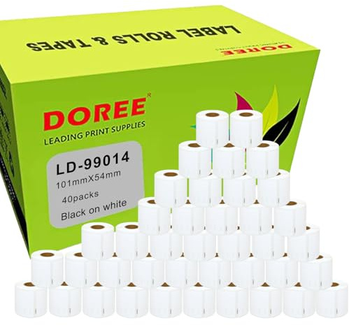 DOREE 40er-Pack 99014 S0722430 Adress-Etiketten, 54 x 101 mm, 220 Etiketten pro Rolle, kompatibel mit Dymo LabelWriter 4XL 450 400 330 320 310