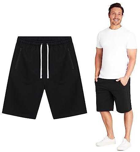 Short Homme Coton Short Bermuda en Molleton avec Poches Bermuda Molletonné Basique Casual Décontracté Vêtement Été Sport Sportswear Homme Tailles M-3XL