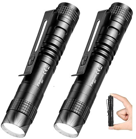Flintronic LED Taschenlampe Mini, 2 Stück, 200 Lumens Pen Light, Wasserdicht Stift Licht für Camping/Wandern/Haushalt, 1*AAA-Batterien (Nicht Enthalten)