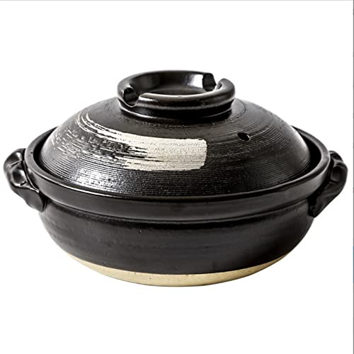 Vnook Marmite en céramique, cocotte en Terre Cuite, Pot de Cuisson | Cocotte ronde en terre cuite antiadhésive, idéale pour la cuisson des soupes maison(1700ml)