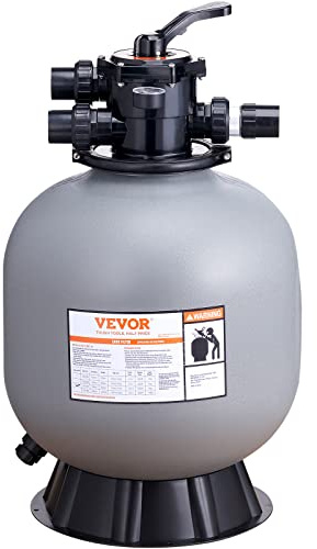 VEVOR Filtro de Arena, 22 Pulgadas, caudal de hasta 55 GPM, Sistema de Filtro de Arena para Piscina sobre el Suelo con válvula multipuerto de 7 vías, retrolavado, Enjuague, recirculación, residuos