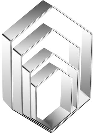 Hexagon Cookie Cutter Set 4 Sizes- 5 Inch, 4 Inch, 3 Inch, 2 Inch Stainless Steel Geometric Gem Cookie Cutters Shapes Molds