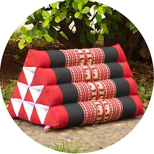 Cuscino per Schienale del Letto Cuscini di Riposo per Guardare la TV e Leggere Cuscino a Cuneo del Letto Imbottitura in Kapok Cuscino Tailandese a Triangolo Pieghevole, Poggiatesta, 8 Colori (Color