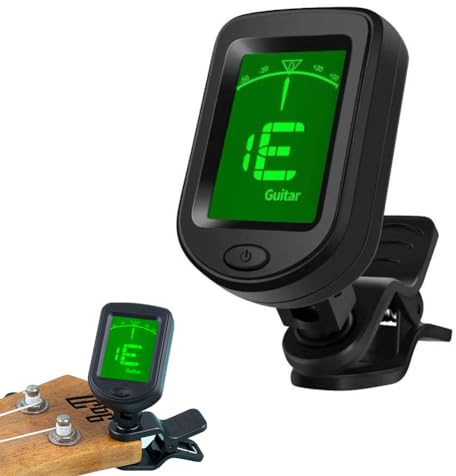 Afinador de Guitarra, Clip-On Tuner, Afinador Guitarra Eléctrica, Sintonizador Clip, Afinador De Guitarra Clip On Con Pantalla LCD a Color 360°, Afinador Digital para Guitarra, Bajo, Ukelele, Violín