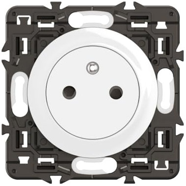 LEGRAND - Elektrische Wandsteckdose mit Erde Céliane Oberfläche Confort – bündige Steckdose mit einziehbarem Sockel – Weiß – zur Ergänzung mit einer Platte