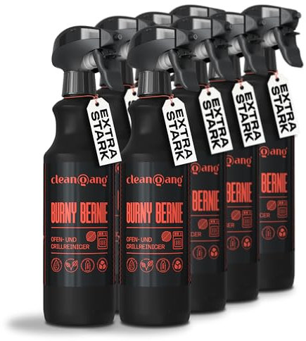 Cleangang Backofen- und Grillreiniger Extra Stark - Entfernt Effektiv Fett und Eingebranntes von Ofen, Herden, Kaminen, Rosten und Grills (8, 8 x Backofen & Grillreiniger)