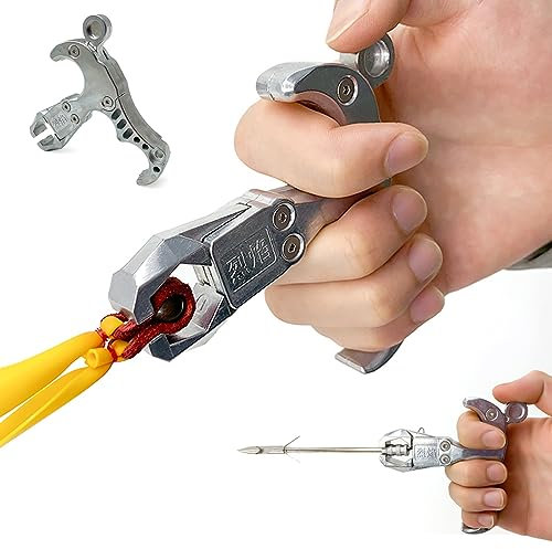 Clianle In Acciaio Inox palmare Dispositivo di Rilascio Fionda Grip Rilascio Fionda Accessori di Pesce di tiro Dardo di Pesce Catapulta Trigger Ball Fai da Te Fionda Accessori (Pacchetto A)