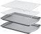 Plaque Four, Pleafind Plateau de Cuisson - Grille Patisserie [2 plaques + 2 grilles], plaques à pâtisserie en acier au carbone, parfaites pour la cuisson, le rôtissage, 44 x 30 x 1,3 cm