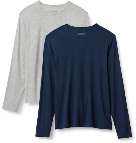 Amazon Essentials långärmad herr supermjuk modal undertröja, paket med 2