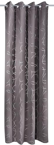 Sehlbach Tenda pronta per l'uso con occhielli, Cerchi oscuranti, Antracite, 135 x 245 cm, Opaca, A risparmio energetico, Termorepellenti, Fonoassorbenti, Certificato Oeko-Tex