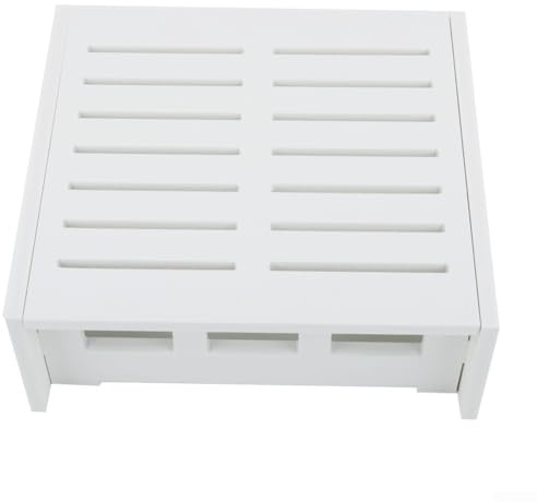 Wall Mounted Router Shelf and WiFi Storage Box with Cable Management Holder, Plastic Wall Storage Cabinet for TV Box and Home Office Electronics, Heat(D)