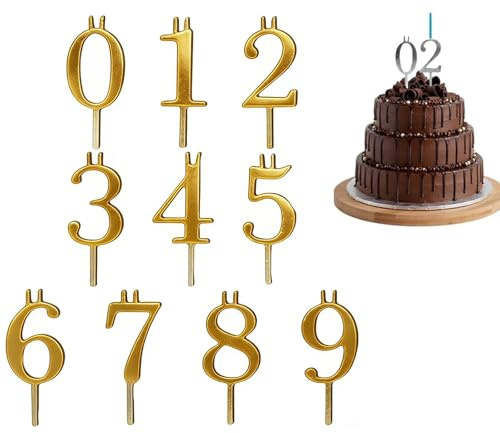 Juego de 10 portavelas digitales de cumpleaños de 0 a 9 números, soporte para velas de cumpleaños, con números reutilizables, soporte estable para tartas, soporte para velas, accesorios para fiestas