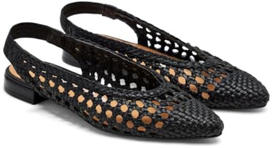 GIOSEPPO Ballerine Intrecciate in Pelle di Colore Nero per Donna Guatavita, Nero, 39 EU
