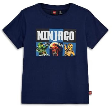 Lego Ninjago T-Shirt für Kinder | Kurzarm | T-Shirt für Jungen | 100% weicher Baumwolle |104 | Dark Navy