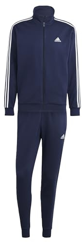 adidas Homme Basic 3-Stripes Fleece Track Suit, Legend Ink, S